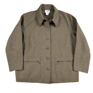 Talbots Coat Womens Alpaca & Wool Blend Olive‎ Green Winter Coat Sz 1XP